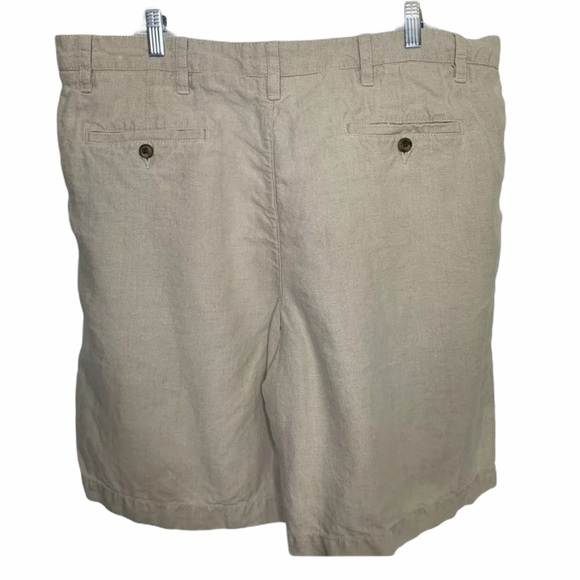 Eddie Baurer Mens 100% Linen Shorts Tan Size 42 - Picture 3 of 3